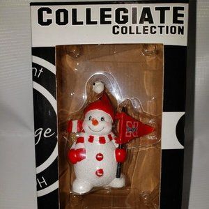Nebraska Cornhuskers Huskers Snowman Christmas Figurine Ornament NCAA Big10 NEW